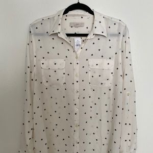 LOFT button down blouse - size XL NWT